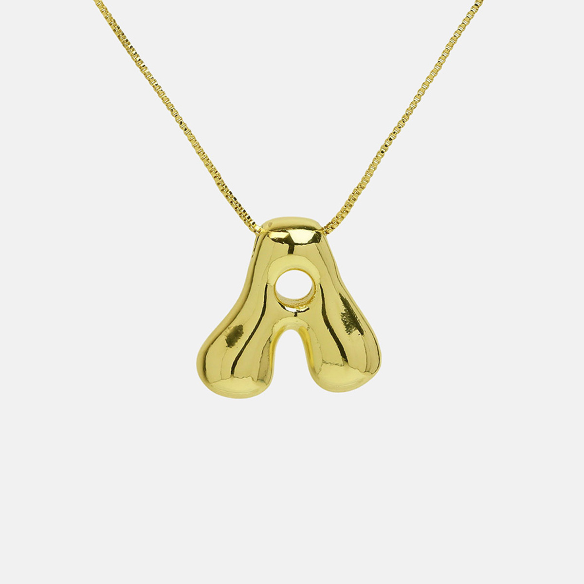 Bubble Letter Necklace — Gold