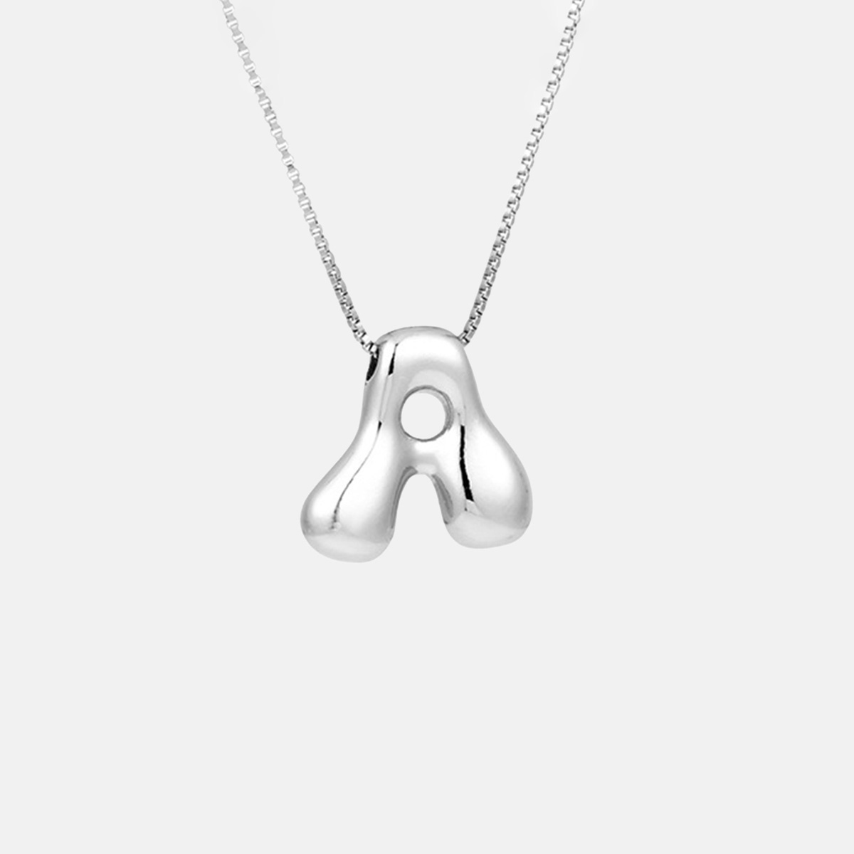 Bubble Letter Necklace — Silver